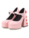 Heart Mary Jane Square Toe Leather Shoes