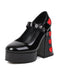 Heart Mary Jane Square Toe Leather Shoes