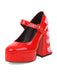 Heart Mary Jane Square Toe Leather Shoes