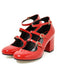 Vintage Patent Leather Multi Buckle High Heels