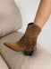 Flannelette Cone Heel Western Boots