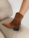 Flannelette Cone Heel Western Boots