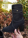 Denim Round Toe Zipper Mid-Calf Boots