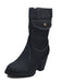 Denim Round Toe Zipper Mid-Calf Boots