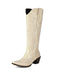 Pointed Embroidered Cowboy Knee-High Boots