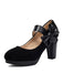 Vintage Mary Jane Bow Chunky Heel Shoes