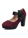 Vintage Mary Jane Bow Chunky Heel Shoes