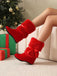 Christmas Patchwork Fur Bow Boots