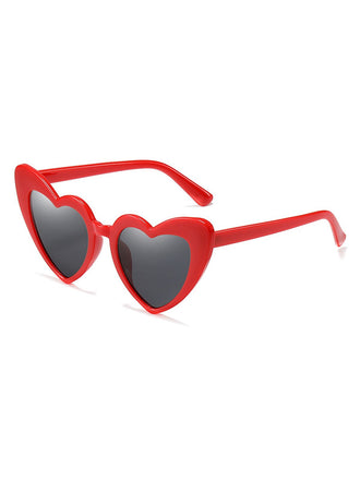 Vintage Alloy Temple Heart Frame Sunglasses