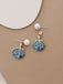 Vintage Blue Shell Pearl Earrings