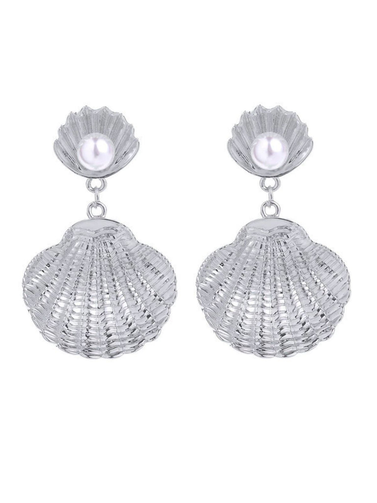 White Pearl Shell Earrings
