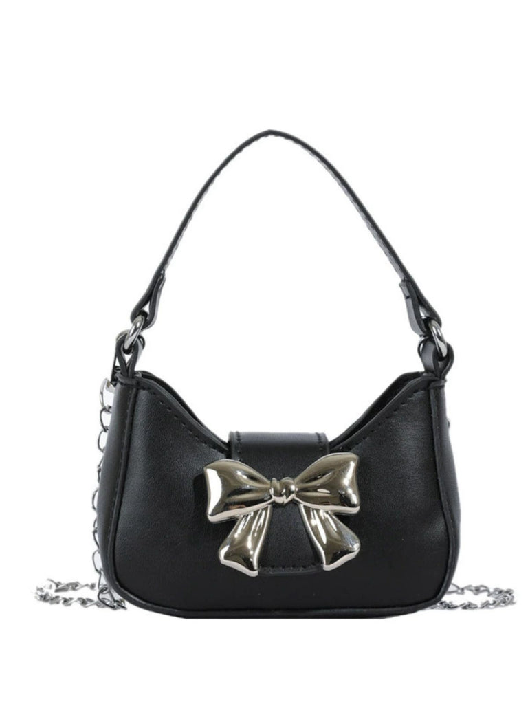 Vintage Leather Bow Handle Handbag