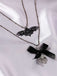 Gothic Bow Bat Skeleton Double Layer Necklace
