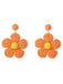 Boho Ruffia Strass Flower Pendant Earrings
