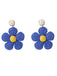 Boho Ruffia Strass Flower Pendant Earrings