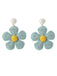 Boho Ruffia Strass Flower Pendant Earrings