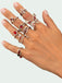 Deep Red Halloween Pearl Ring Set
