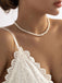 White Vintage Pearl Back Drop Chain Necklace