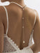 White Vintage Pearl Back Drop Chain Necklace