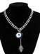 Gothic Demon Eye Palm Pendant Necklace