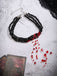 Gothic Multi-Layered Beaded Blooddrop Pendant Necklace