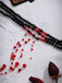 Gothic Multi-Layered Beaded Blooddrop Pendant Necklace