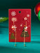 Red Christmas Santa Claus Long Drop Earrings