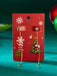 Red Christmas Santa Claus Long Drop Earrings