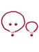 Vintage Heart Pearls Necklace & Bracelet & Earring Set
