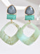 Vintage Exaggerated Geometric Marble Resin Earrings