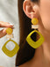 Vintage Exaggerated Geometric Marble Resin Earrings