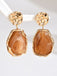 Brown Retro Geometric Colorblock Resin Earrings