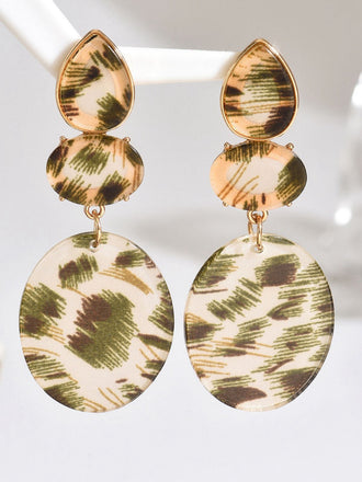 Vintage Leopard Print Drop Earrings