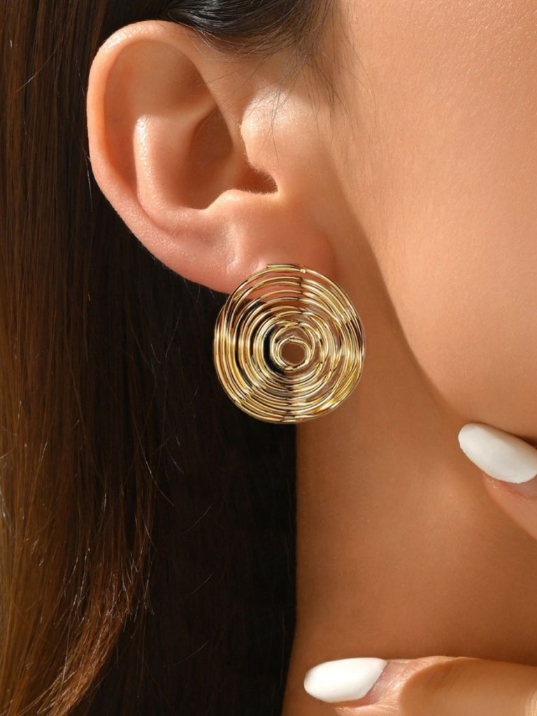 Vintage Gold Coil Hollow Alloy Earrings