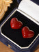 Red Valentine's Day Heart Stud Earrings