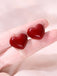 Red Valentine's Day Heart Stud Earrings