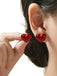 Red Valentine's Day Heart Stud Earrings