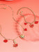 Red Valentine's Rose Heart Lips Necklace & Bracelet Set