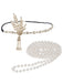 Gatsby Feather Alloy Headband & Pearl Necklace Set