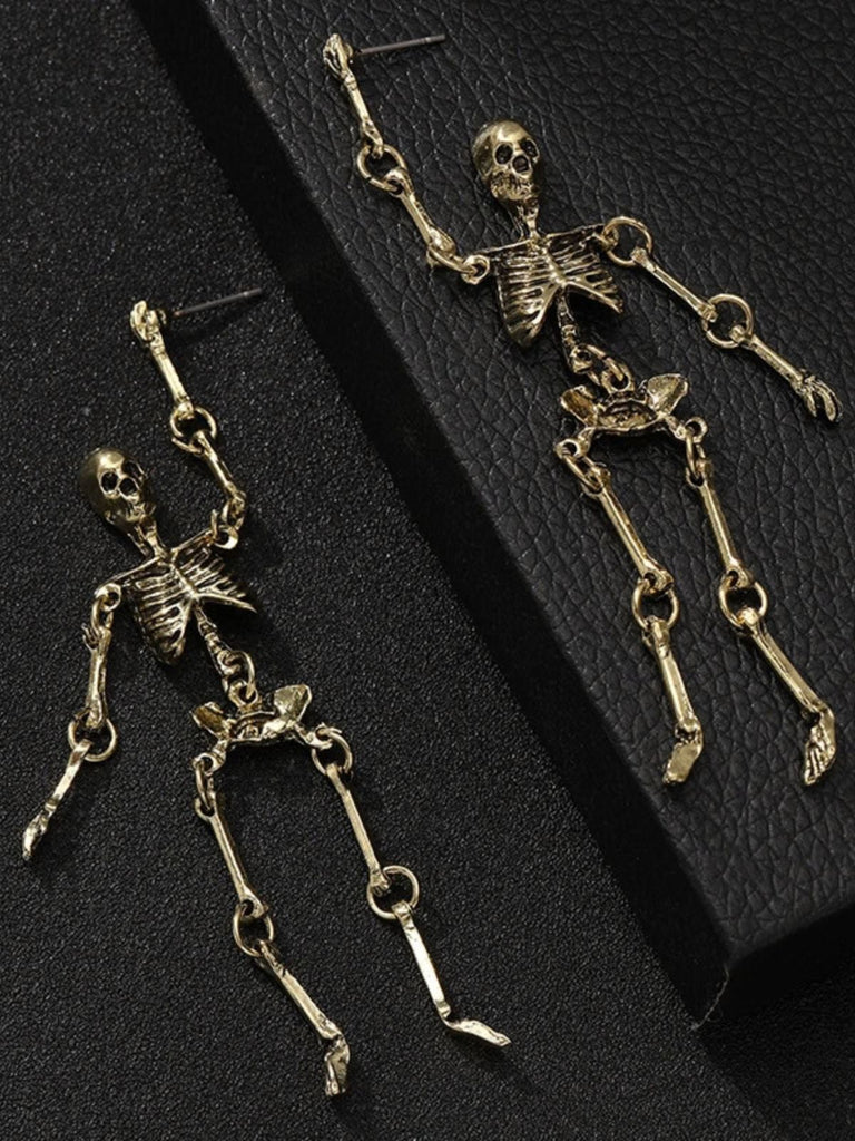 Halloween Spooky Skeleton Chain Dangle Earrings