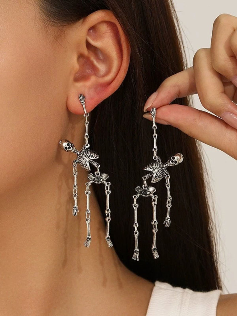 Halloween Spooky Skeleton Chain Dangle Earrings
