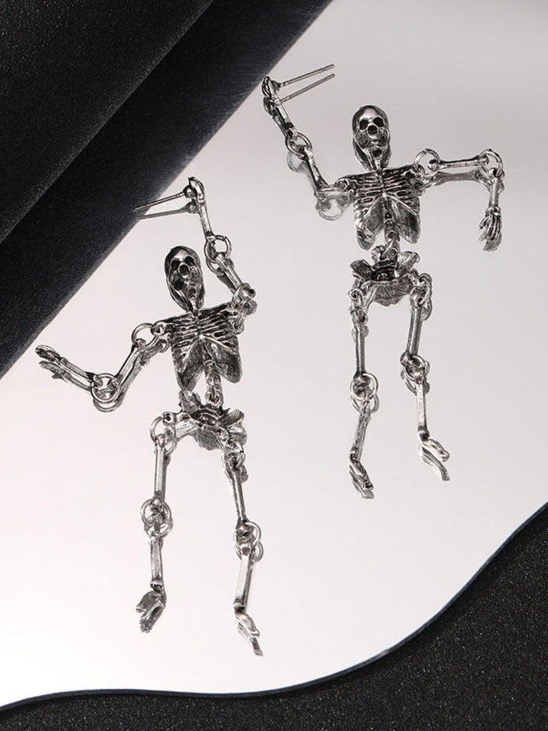 Halloween Spooky Skeleton Chain Dangle Earrings