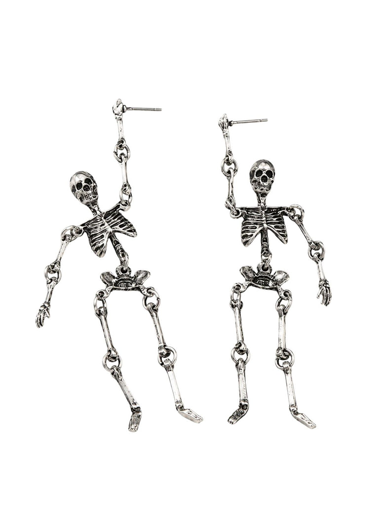 Halloween Spooky Skeleton Chain Dangle Earrings