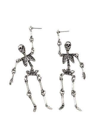 Halloween Spooky Skeleton Chain Dangle Earrings