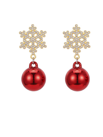 Snowflake Bell Bow Christmas Drop Earrings 4
