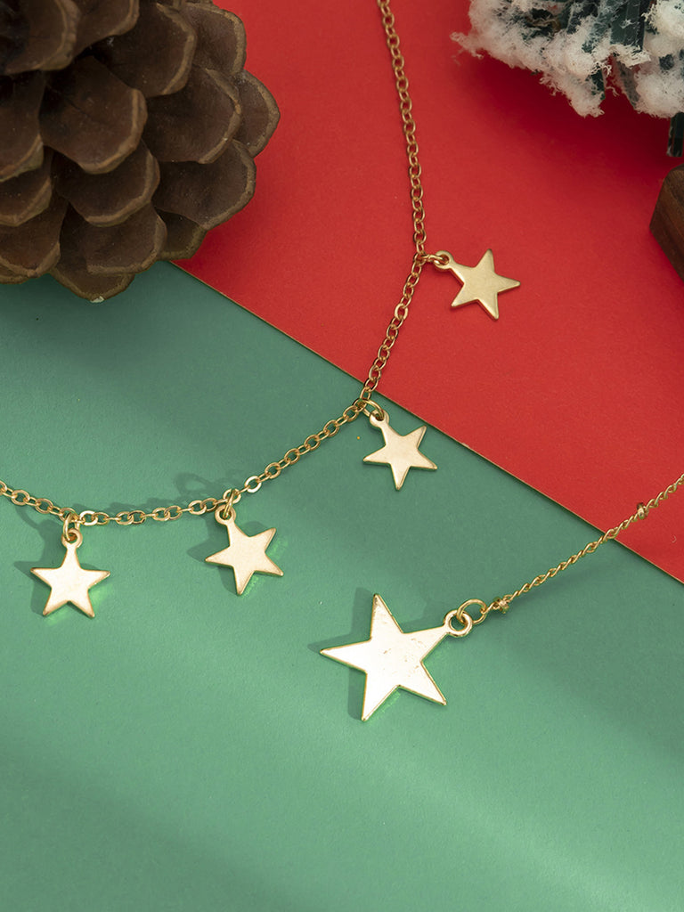 Christmas Simple Alloy Star Long Necklace