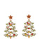 Christmas Tree Alloy Inlaid Diamond Earrings