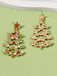 Christmas Tree Alloy Inlaid Diamond Earrings