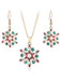 Christmas Alloy Diamond Snowflake Necklace Earring Set