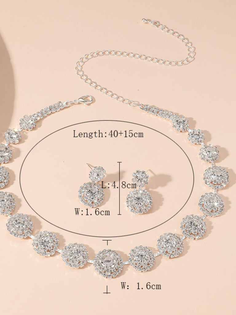 Vintage Diamond Necklace Earrings Set